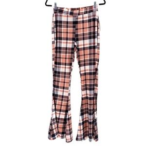 Streetwear Society Women's Wide Leg Plaid Pants